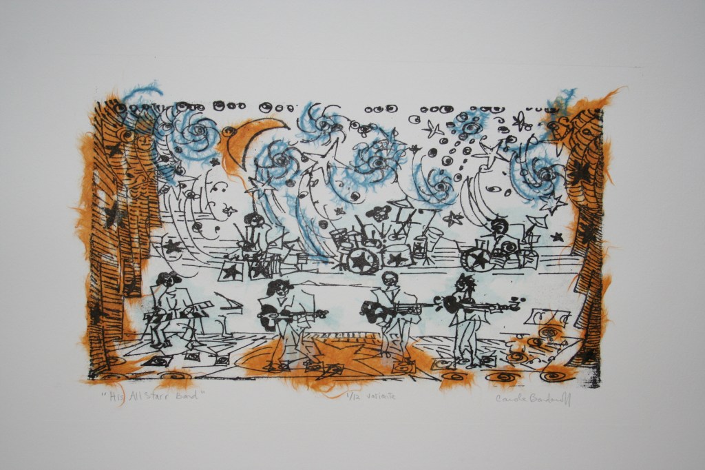 "All Star Band - Ringo Starr"
7" x 13"
Lithograph with Chine Collé
$300.